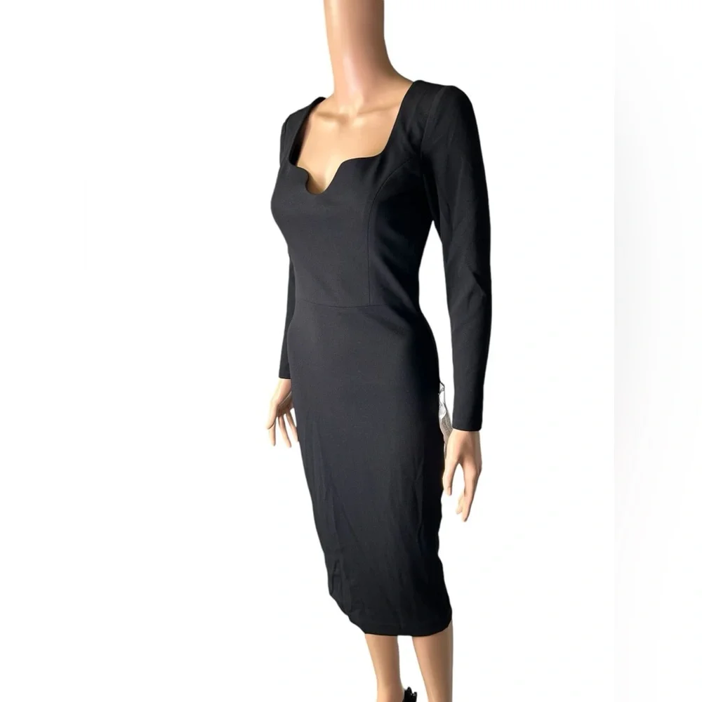 DRESS THE POPULATION womens SONIA black size small long sleeve dress size S NWT - Picture 5 of 13